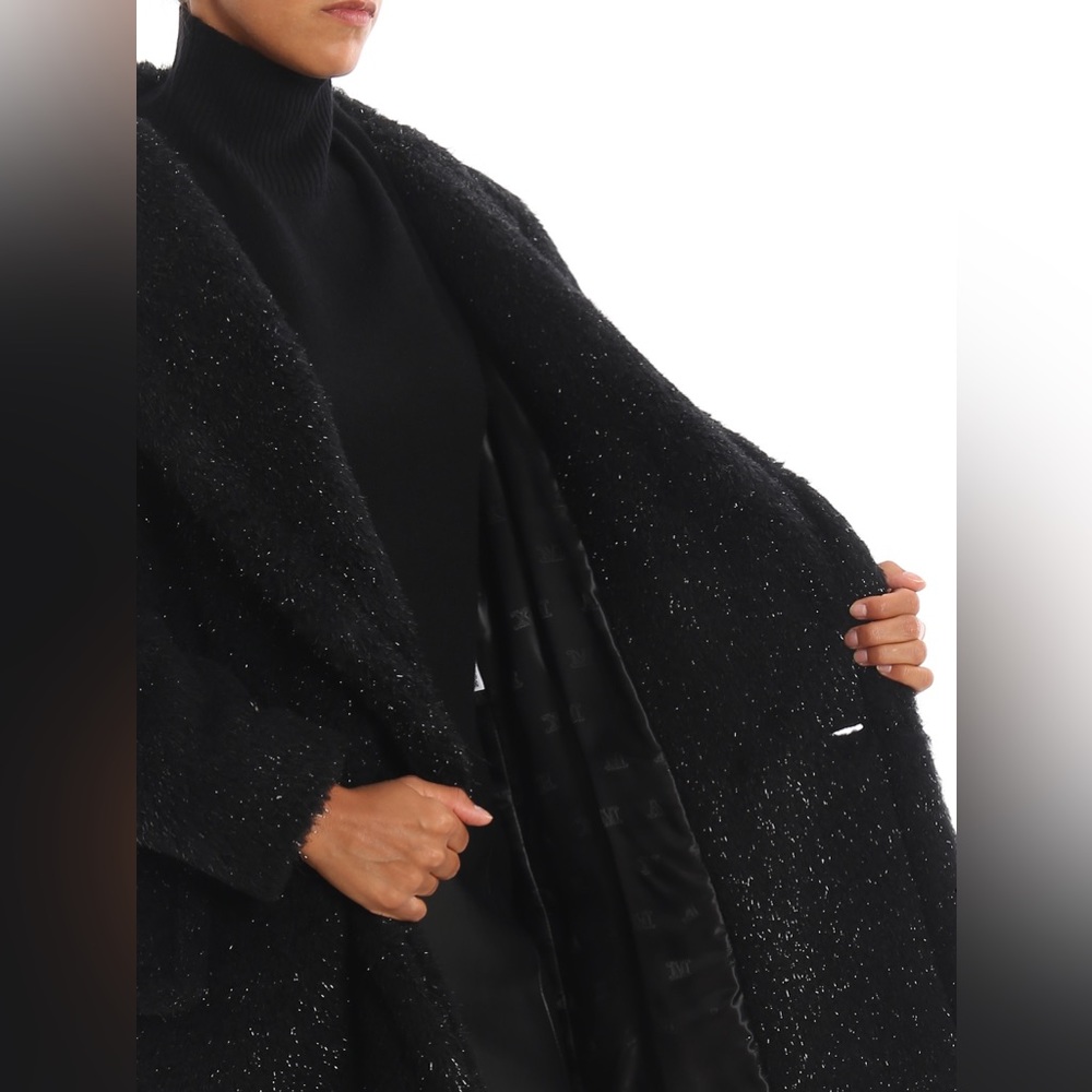 đź–¤BNWT MAX MARA SPARKLY BLACK TEDDY COATđź–¤ - Picture 8 of 14